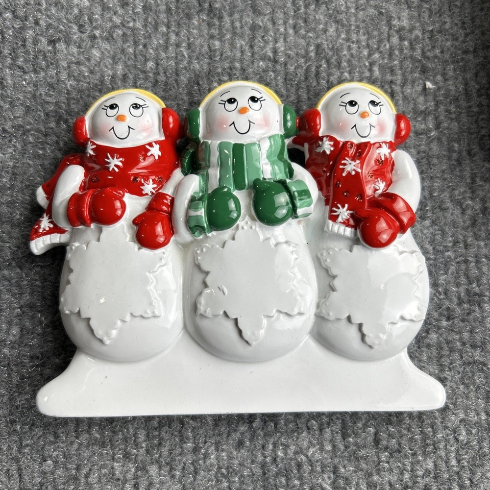 Snowman‎ Family of 3 - Personalized Christmas Table Top Decoration Brand New